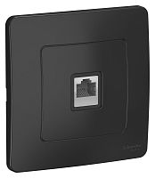 Розетка телефонная с рамкой Systeme Electric Blanca 1-м. RJ11 антрацит картинка